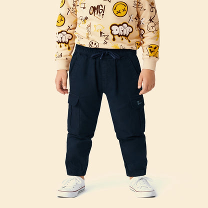 Boys Solid Cargo Joggers